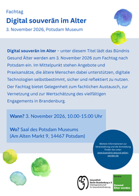 Flyer Fachtag Digital souverän im Alter am 3. November 2026