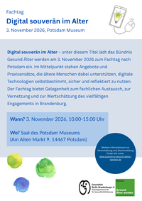 Flyer Fachtag Digital souverän m Alter am 3. November 2026