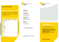 Flyer der Brandenburgischen BKK: "Impfungen für Menschen über 60 - Diesen Schutz brauchen Sie" Flyer der Brandenburgischen BKK: "Impfungen für Menschen über 60 - Diesen Schutz brauchen Sie"